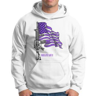 Purple Up For Military Kids Adult Flag Military Child Hoodie | Mazezy