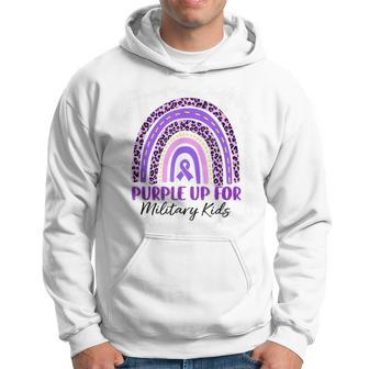 Rainbow Leopard Purple Up For Military Kids Military Child Hoodie | Mazezy