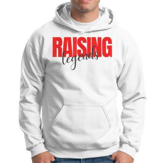 Raising Legends Slogan Hoodie, Weiß mit Rotem Text - Seseable