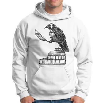 Raven Raven Reading Poetry Lover Raven Hoodie | Mazezy