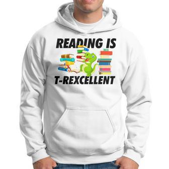 Reading Is T-Rexcellent Trex Dinosaur Read Books Funny Gift Hoodie | Mazezy