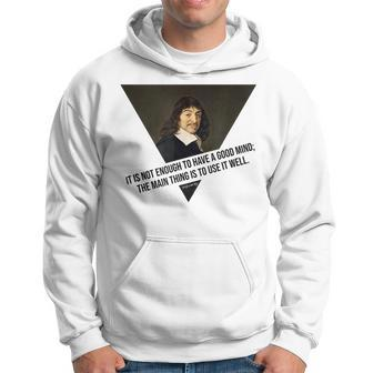 René Descartes Intelligent Quote Funny Philosophy Men Hoodie Graphic Print Hooded Sweatshirt - Seseable