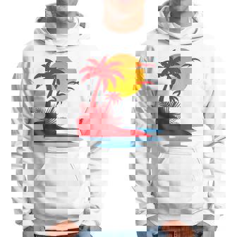 Retro Palm Trees Beach Island Tropical Summer Hoodie | Mazezy
