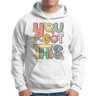 Retro You Got This Leopard Motivational Testing Day Hoodie | Mazezy