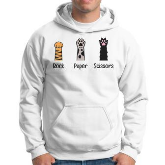 Rock Paper Scissors Funny Cat Paws Cute Kitten Lover Cats Hoodie | Mazezy