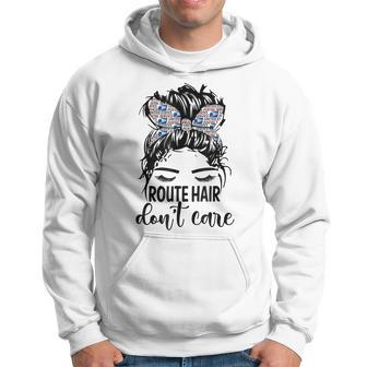Route Hair Dont Care Messy Bun Mom Funny Mothers Day Womens Hoodie | Mazezy DE