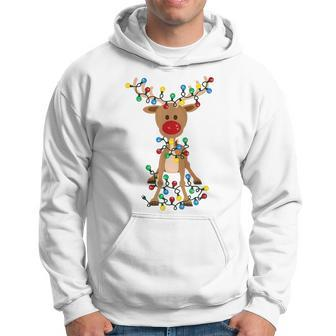 Rudolph Red Nose Reindeer Christmas Pajama Men Hoodie - Thegiftio UK