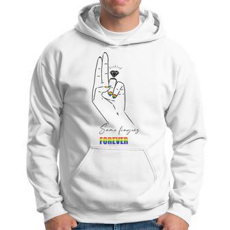 Same Fingers Forever Bride Lgbt Engaged Gay Bachelorette Hoodie - Thegiftio UK