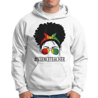 Science Teacher African Women Messy Bun Black History Month Men Hoodie Graphic Print Hooded Sweatshirt - Seseable