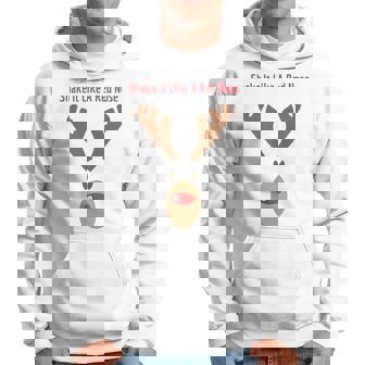 Shake It Like A Red Nose Reindeer | Funny Holiday T Men Hoodie Graphic Print Hooded Sweatshirt - Seseable