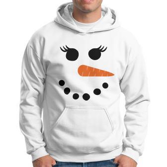 Snowman Shirt For Women Eyelashes Glasses Christmas Winter Hoodie - Monsterry DE