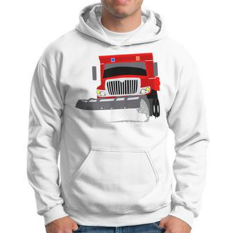 Snowplow Truck | Snow Plough Digger Toddler Men Hoodie Graphic Print Hooded Sweatshirt - Seseable
