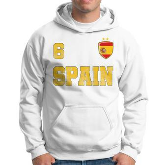Spain Soccer Spanish Football Number Six Futebol Jersey Fan Men Hoodie Graphic Print Hooded Sweatshirt - Thegiftio UK