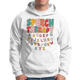 Speech Therapy Groovy Retro Speech Language Pathologist Hoodie | Mazezy AU