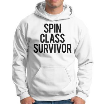 Spin Class Survivor Funny Gym Saying Fitness Spinning Class Men Hoodie Graphic Print Hooded Sweatshirt - Seseable