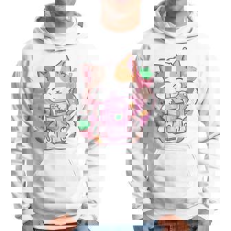 Strawberry Shake Strawberry Milk Cat Kawaii Neko Anime Hoodie - Seseable