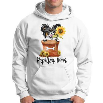 Sunflower Papillon Mom Dog Lover Gifts Mothers Day Hoodie | Mazezy