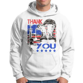 Thank You Army Soldiers Military Us Navy July Veterans Gift Hoodie | Mazezy