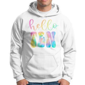 Tie Dye Hello Ten 10 Year Old 10Th Birthday Girl Age 10 Bday Hoodie | Mazezy CA