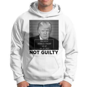 Trump Hot Not Guilty 45-47 President Trump Arrest Funny Hoodie | Mazezy
