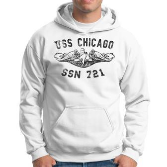 Uss Chicago Ssn 721 Attack Submarine Badge Vintage Hoodie - Seseable