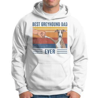 Vintage Best Greyhound Dad Ever Fist Bump Retro Dog Lover Gift For Mens Hoodie - Seseable