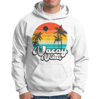 Vintage Palm Tree Sunset Beach Vacation Summer Vacay Vibes Hoodie | Mazezy