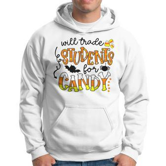 Will Trade Students For Candy Cute Teacher Halloween Costume Men Hoodie Graphic Print Hooded Sweatshirt - Thegiftio UK
