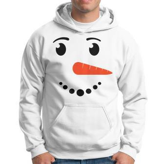 Winter Snowman Face Costume Christmas Snowman Men Hoodie Graphic Print Hooded Sweatshirt - Seseable
