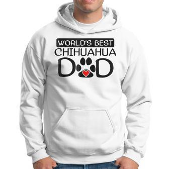 Worlds Best Chihuahua Dad Dog Owner Paw Print Gift For Mens Hoodie | Mazezy