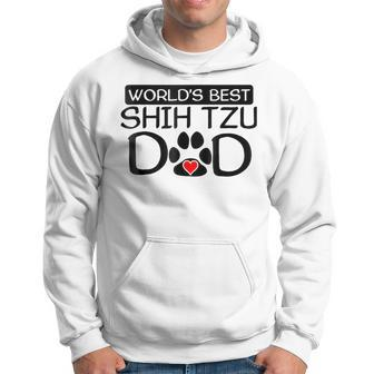 Worlds Best Shih Tzu Dad Dog Owner Paw Print Gift For Mens Hoodie | Mazezy