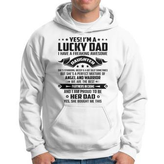 Yes Im A Lucky Dad I Have A Awesome Daughter Funny Fathers Hoodie | Mazezy CA