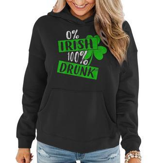 0 Irish 100 Drunk St Patrick Day Lucky Beer Lover Women Hoodie - Seseable