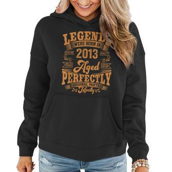 10 Year Old Gifts Legends Born In 2013 Vintage 10Th Birthday Women Hoodie - Seseable