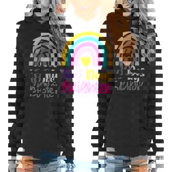 100 Days Brighter Teacher Girls 100 Days Of School Rainbow Women Hoodie - Thegiftio UK