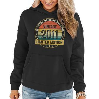 12 Year Old Gifts Made In 2011 Vintage 12Th Birthday Retro Women Hoodie - Thegiftio UK