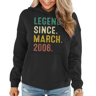 17 Years Old Gifts Legend Since March 2006 17Th Birthday Women Hoodie - Seseable