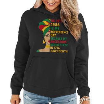 1986 Junenth Is My Independence Day Black African Womens Women Hoodie | Mazezy