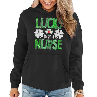 Nurse St Patricks Day Lucky To Be A Nurse Shamrocks Plaid  Women Hoodie
