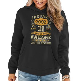 21 Year Old Birthday Made In January 2002 Limited Edition Women Hoodie - Thegiftio UK
