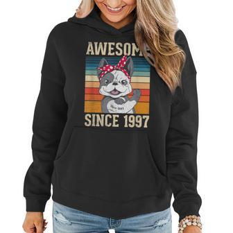 26 Year Old Awesome Since 1997 26Th Birthday Gift Dog Girl Women Hoodie - Seseable