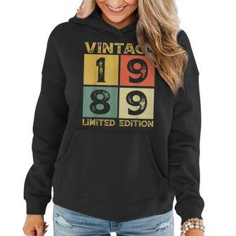 34 Year Old Gifts Vintage 1989 Limited Edition 34Th Bday Women Hoodie - Seseable
