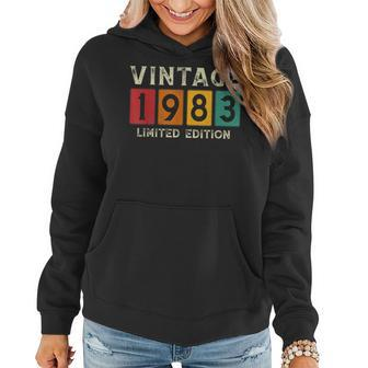 40 Year Old Gifts Made In 1983 Vintage 40Th Birthday Retro V4 Women Hoodie - Seseable