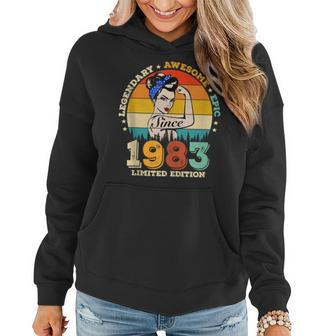 40 Year Old Legendary Since 1983 Awesome Women 40Th Birthday Women Hoodie - Seseable