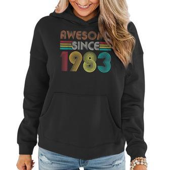 40 Year Old Vintage Awesome Since 1983 Retro 40Th Birthday Women Hoodie - Thegiftio UK