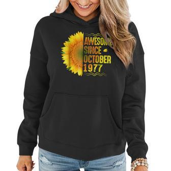 41St Birthday Gift Sunflower Awesome Since October 1977 Tee Women Hoodie | Mazezy
