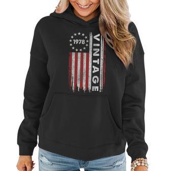 45Th Birthday 45 Year Old Gifts Vintage 1978 American Flag Women Hoodie - Thegiftio UK