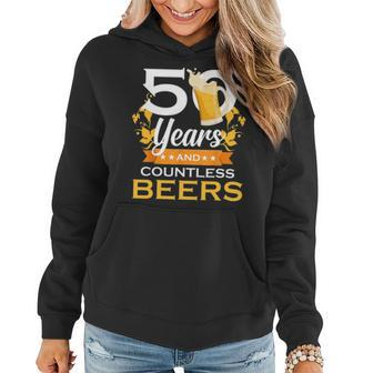 50 Years And Countless Beers Funny Birthday Husband Coworker Women Hoodie - Seseable