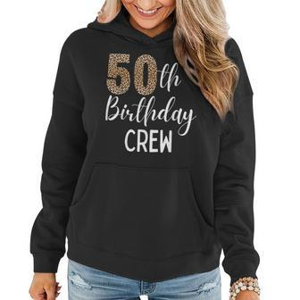 50Th Birthday Squad Party Crew With Leopard Print Women Hoodie | Mazezy CA