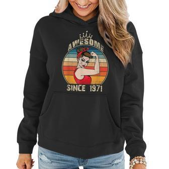 51 Year Old Awesome Since 1971 51St Birthday Women Girls Women Hoodie - Seseable